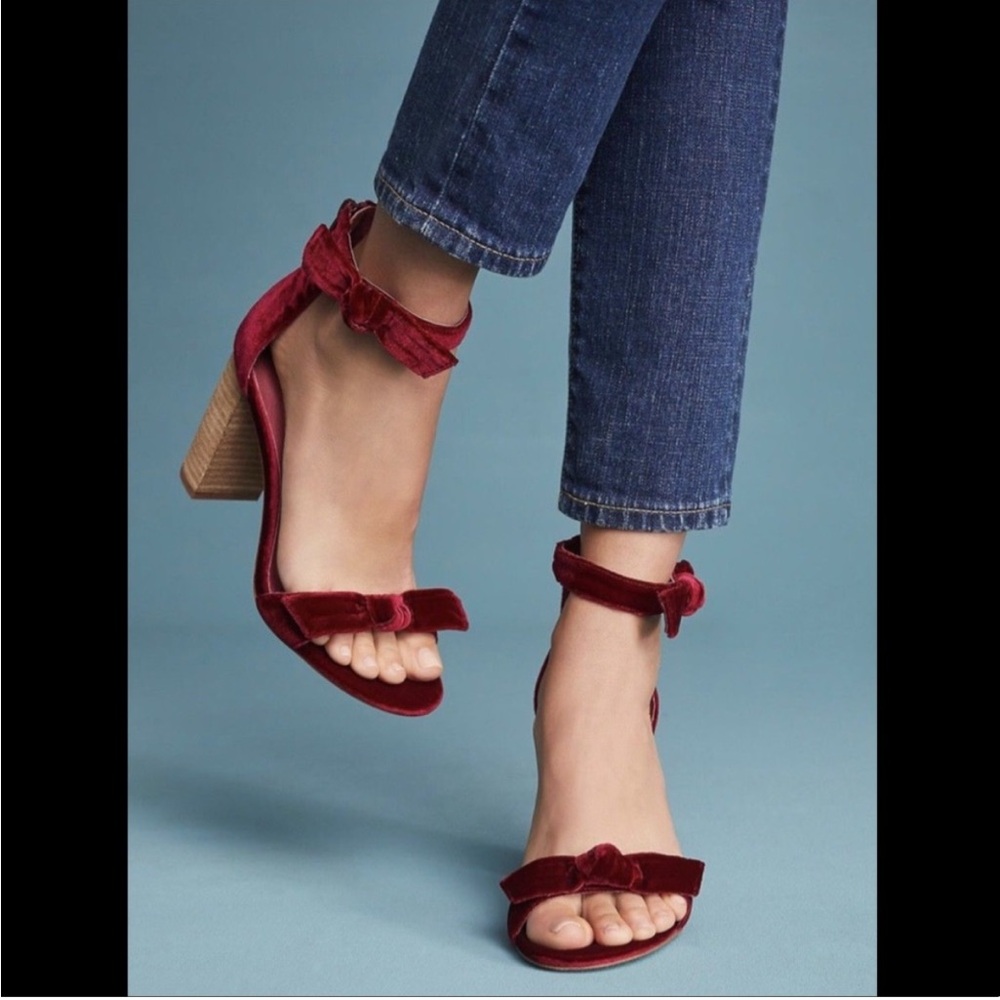 Jeffrey Campbell Burgundy Velvet Heeled Sandals